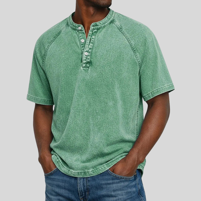 Vintage'owa, prana koszulka henley casualowa