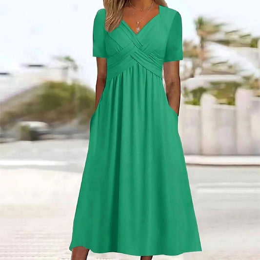 A-Line Midi Dress for Wedding Guests and Summer Events 0