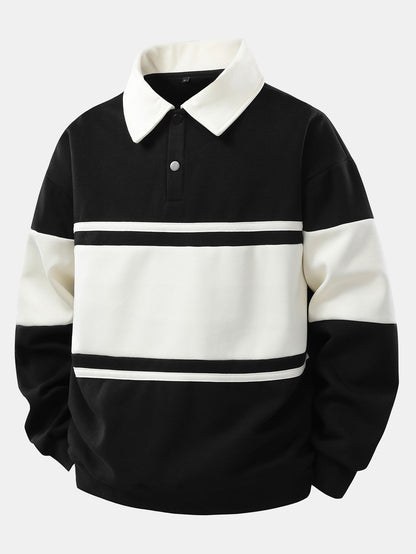 Classic Striped Collared Pullover Shirt