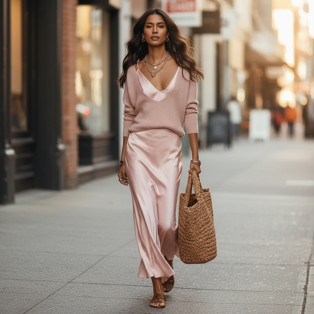 Maxi Dress Set With Cozy Sweater