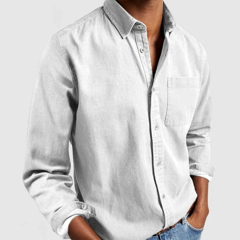 Airy Linen Shirt for Men - Long Sleeves & Regular Fit 11