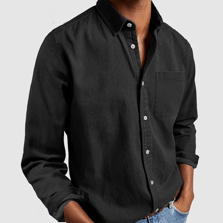 Airy Linen Shirt for Men - Long Sleeves & Regular Fit 13