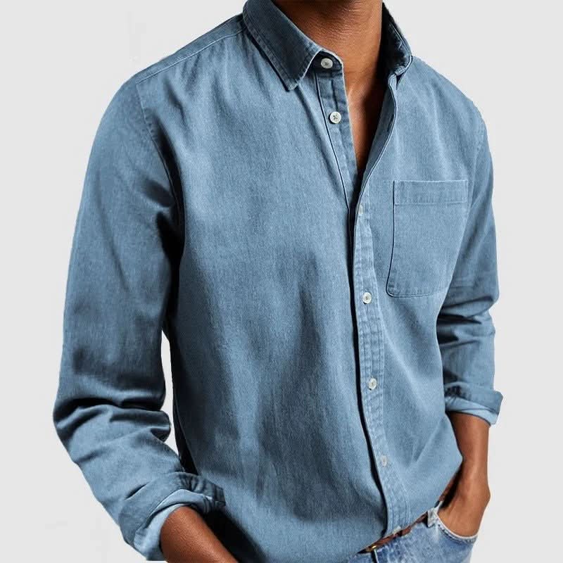 Airy Linen Shirt for Men - Long Sleeves & Regular Fit 14