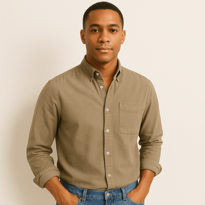 Airy Linen Shirt for Men - Long Sleeves & Regular Fit 2