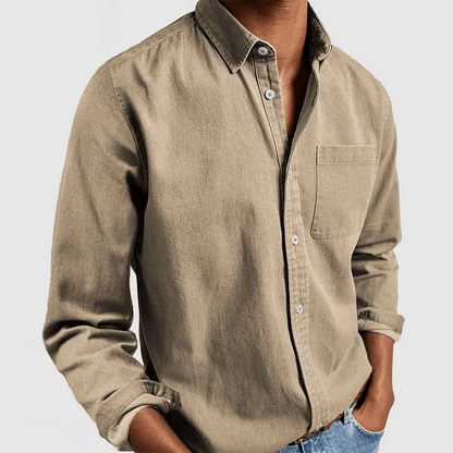 Airy Linen Shirt for Men - Long Sleeves & Regular Fit 3