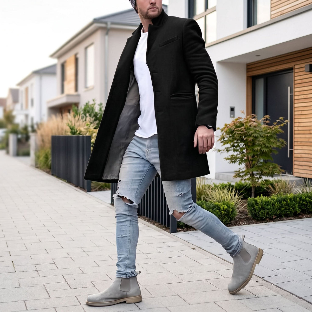 Classic Slim Fit Topcoat Jacket