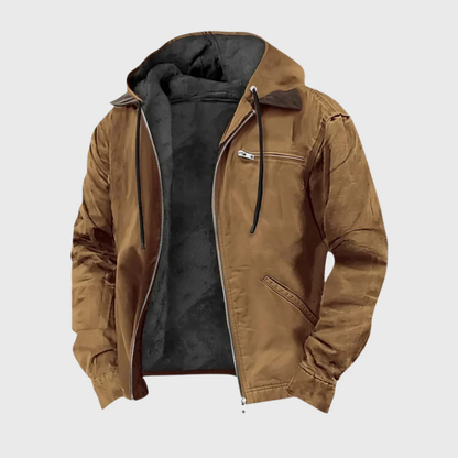 Hooded Full Zip Pocket Casual Jacket