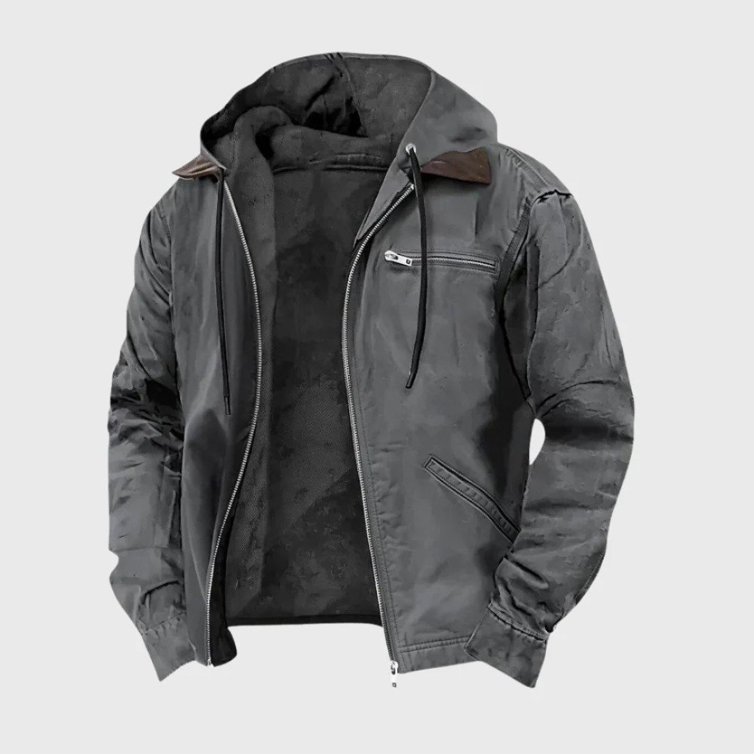 Hooded Full Zip Pocket Casual Jacket