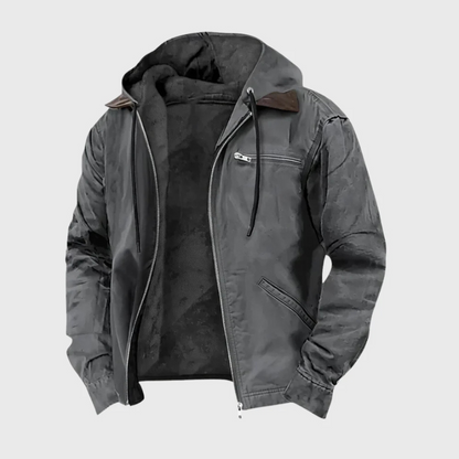 Hooded Full Zip Pocket Casual Jacket