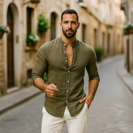 Casual Summer 3/4 Sleeve Shirt - Relaxed Fit for Effortless Style 0