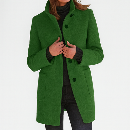Elegant Button Front Longline Collared Coat