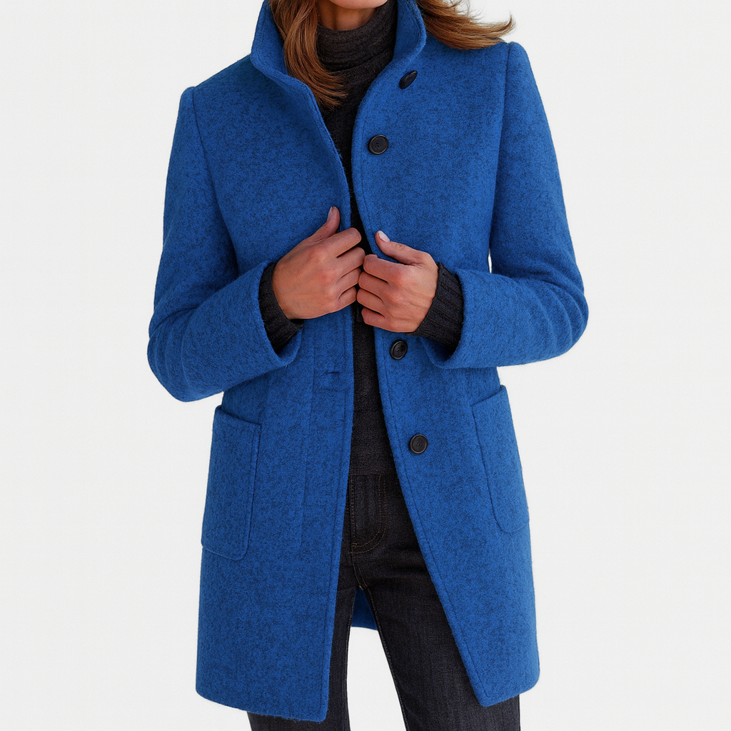 Elegant Button Front Longline Collared Coat