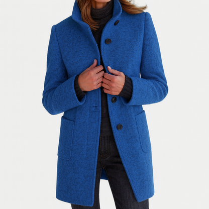 Elegant Button Front Longline Collared Coat