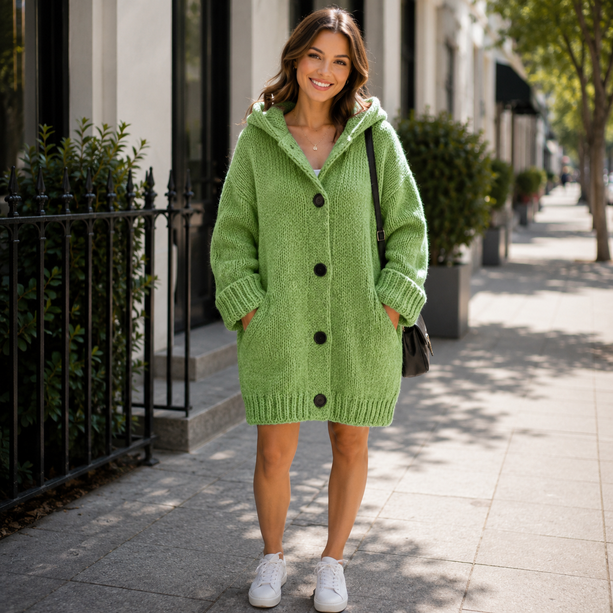 Hooded Longline Cardigan With a Casual Drape