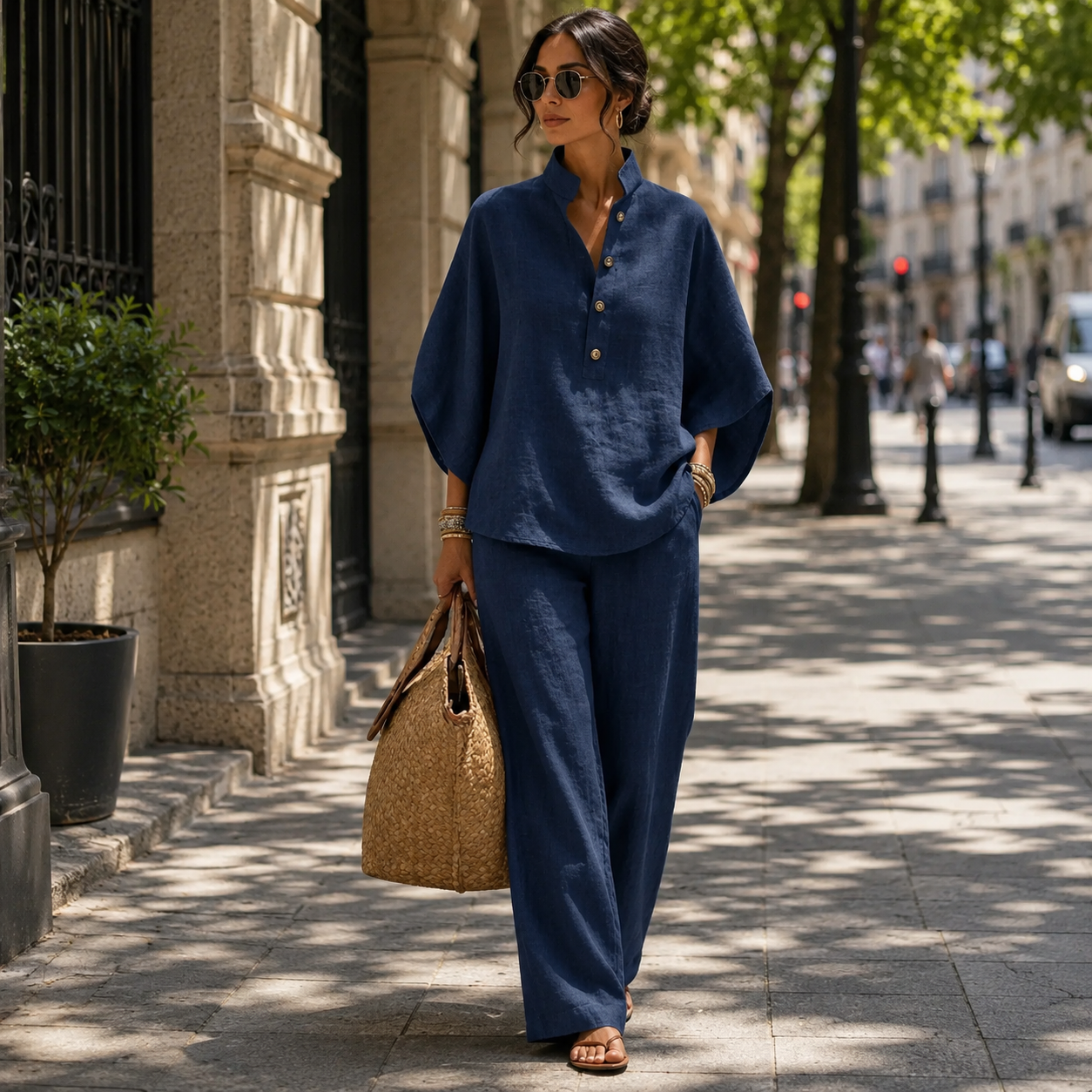 Flowy Wide-Leg Two-Piece Summer Set