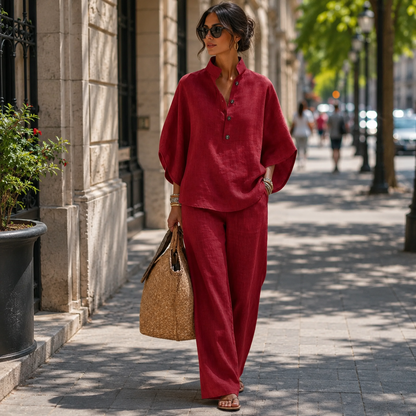 Flowy Wide-Leg Two-Piece Summer Set