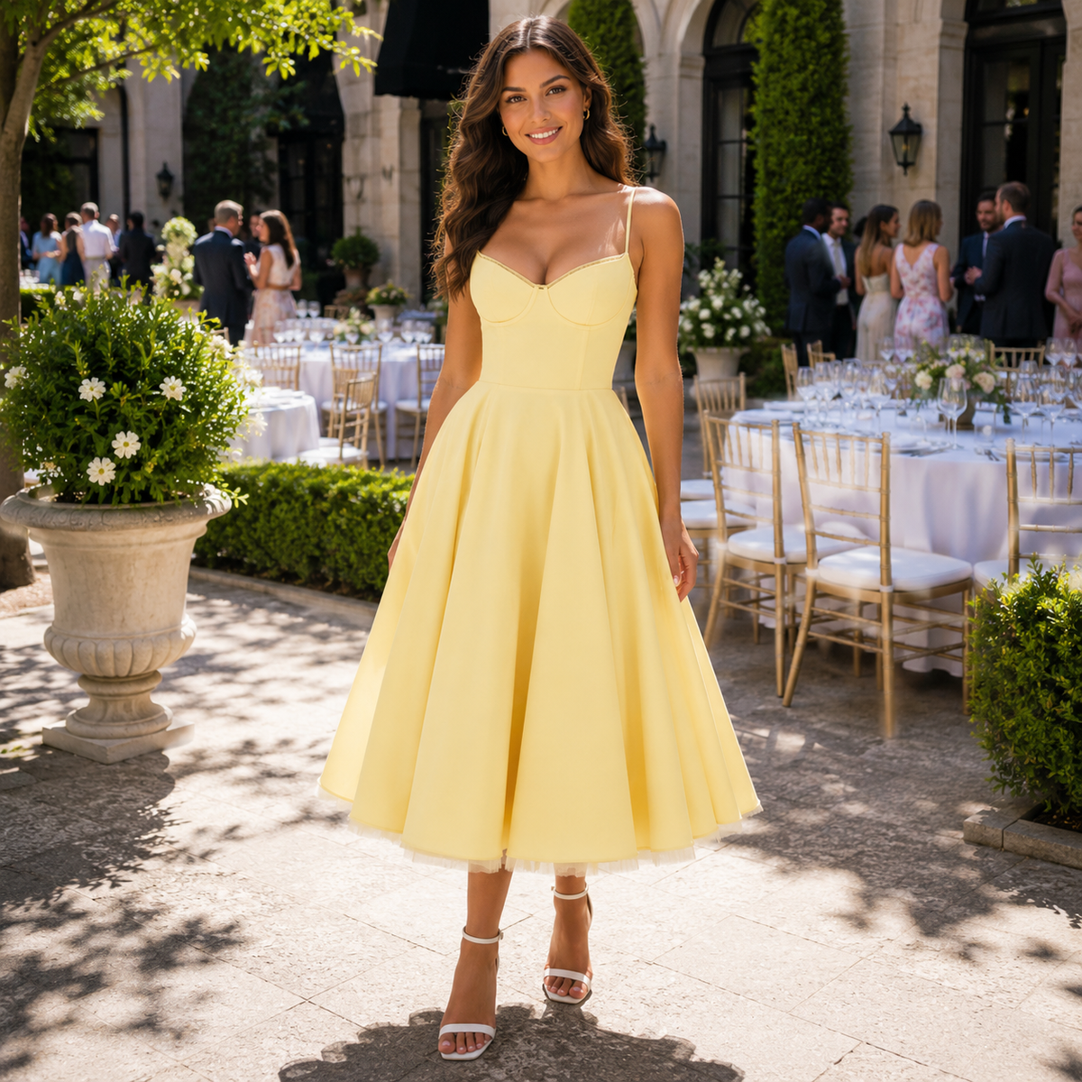 Sophisticated Midi Dress with Flattering Silhouette