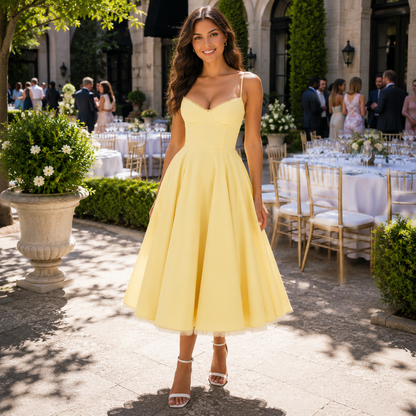 Sophisticated Midi Dress with Flattering Silhouette
