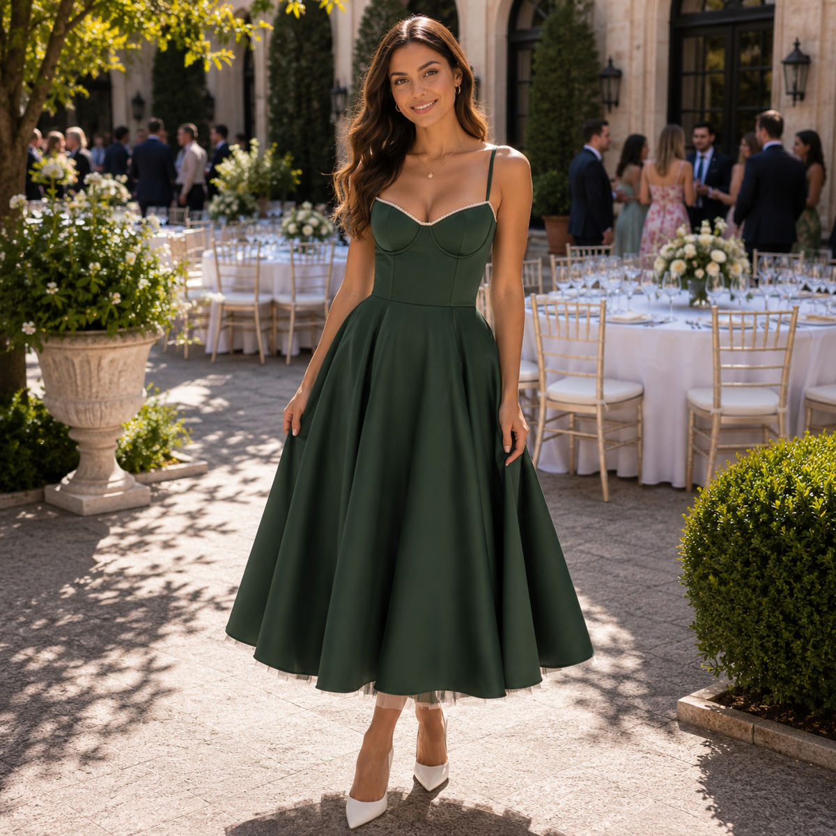 Sophisticated Midi Dress with Flattering Silhouette