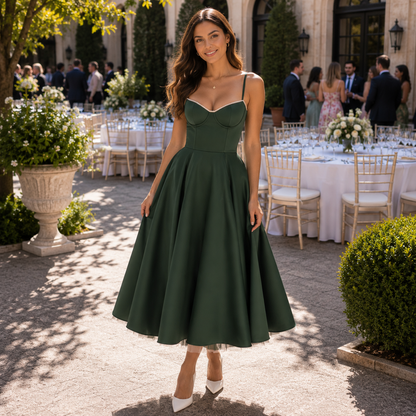 Sophisticated Midi Dress with Flattering Silhouette