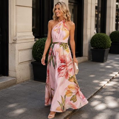 Zwiewna sukienka maxi z wyrafinowanym stylem halter