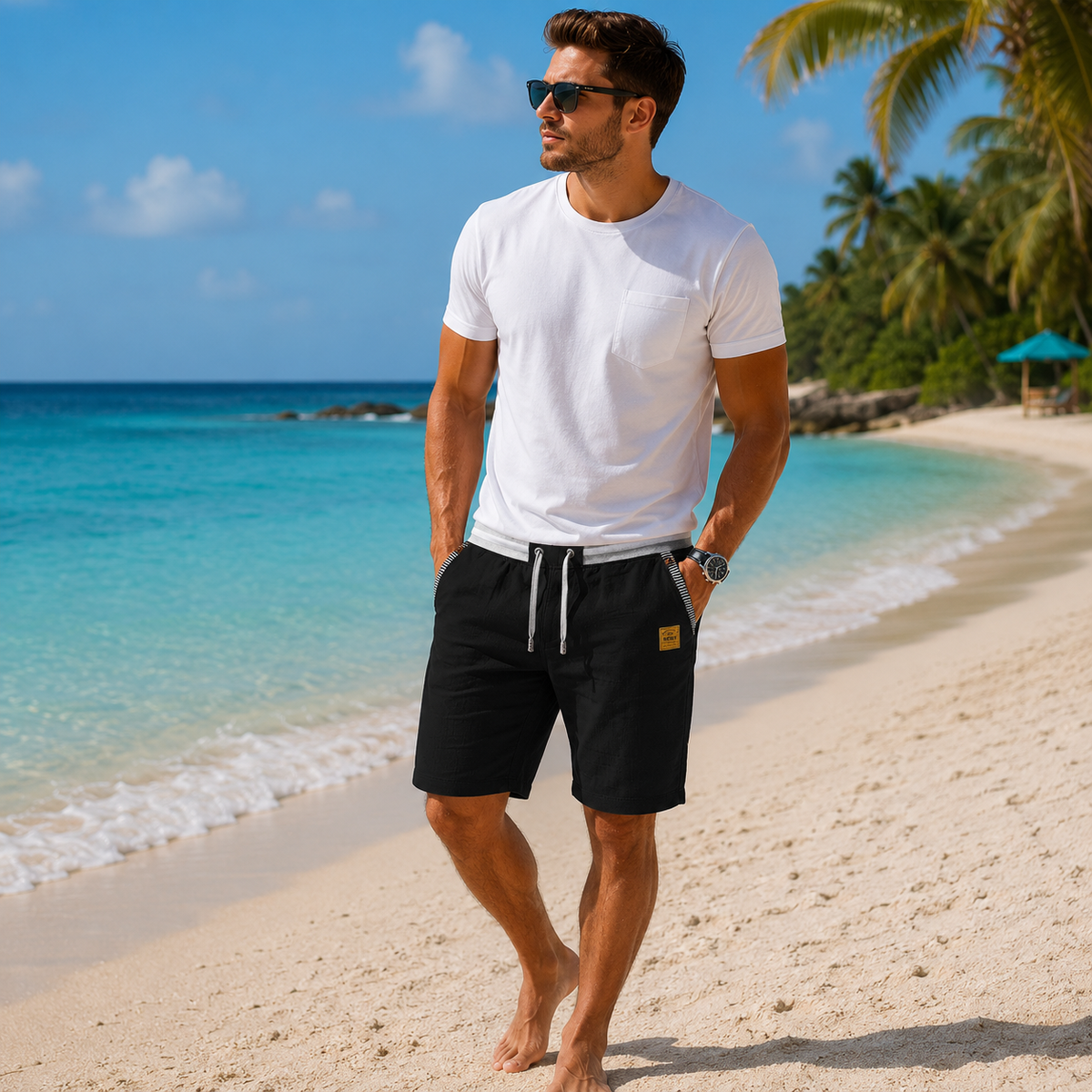 Relaxed Fit Shorts with Easy Drawstring Design