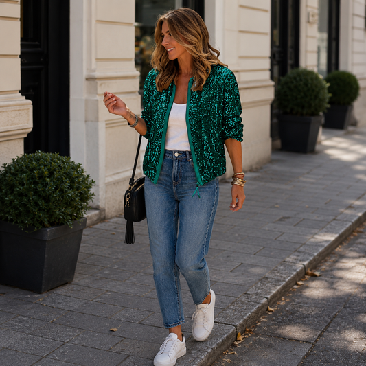 Shimmering Bomber Jacket