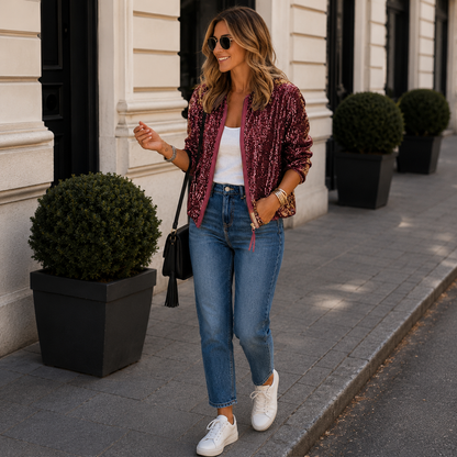 Shimmering Bomber Jacket