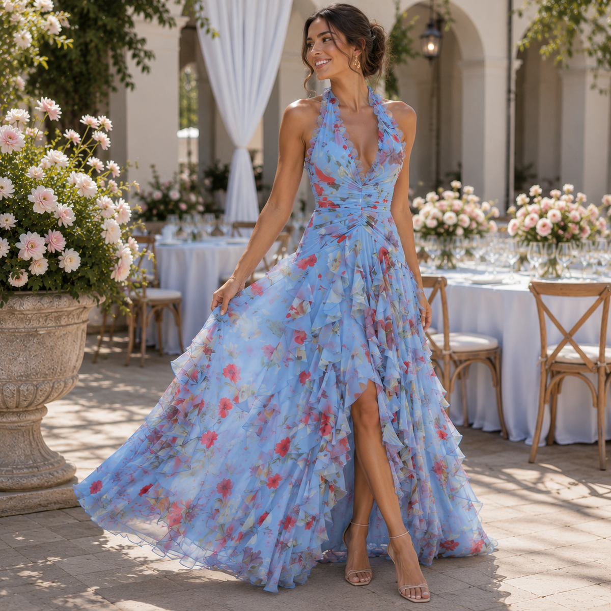 Klasyczna sukienka maxi o wyrafinowanej codziennej elegancji