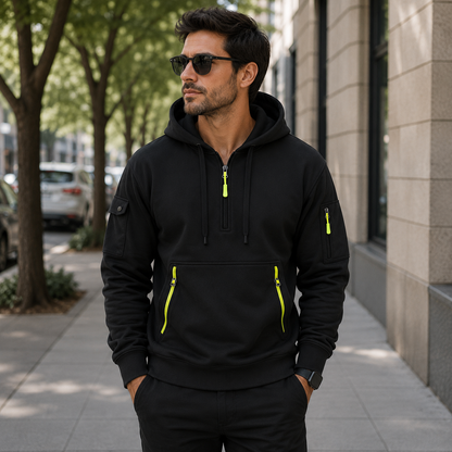 Everyday Hoodie with Functional Zipper Pockets
