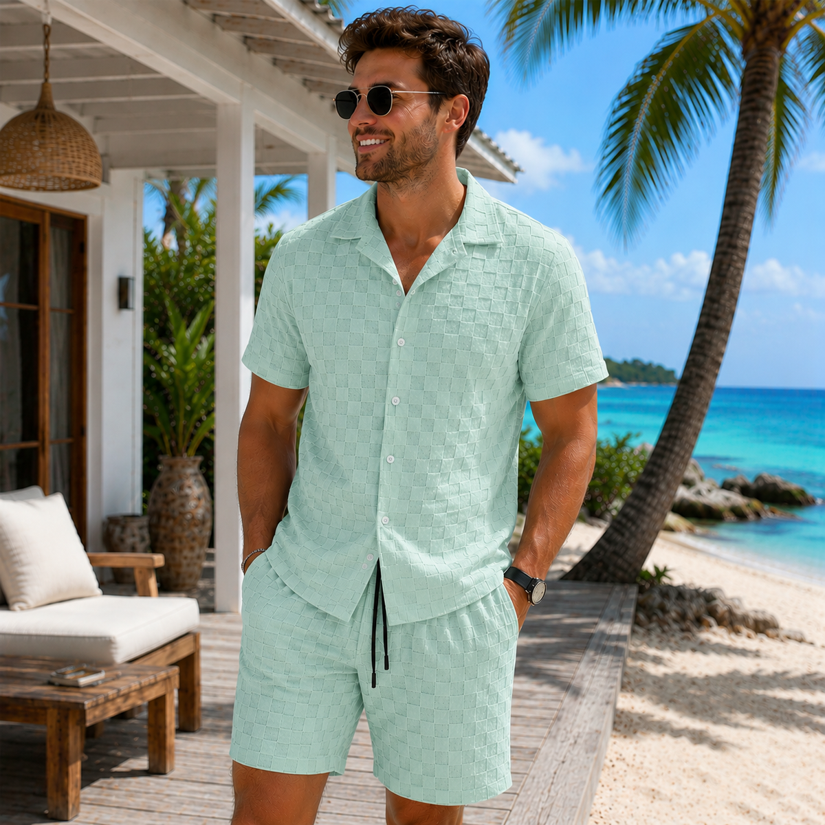 Casual Shirt and Shorts Matching Set for Everyday Wear