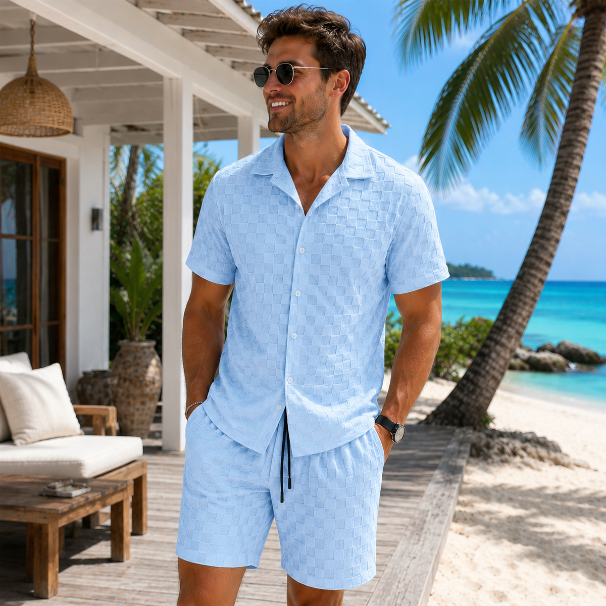 Casual Shirt and Shorts Matching Set for Everyday Wear