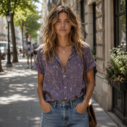 Lapel Relaxed Fit Summer Tops