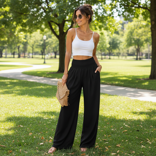 Relaxed Fit Wide Leg Pants for Effortless Daily Wear