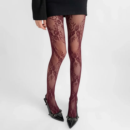 Chic Lace Tights - Elegant Floral Design with Comfortable Fit and Great Elasticity 1