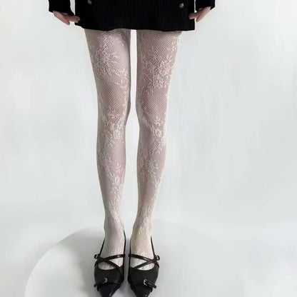 Chic Lace Tights - Elegant Floral Design with Comfortable Fit and Great Elasticity 2
