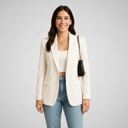 Chic Tailored Blazer in Smooth Woven Fabric for Effortless Elegance 2