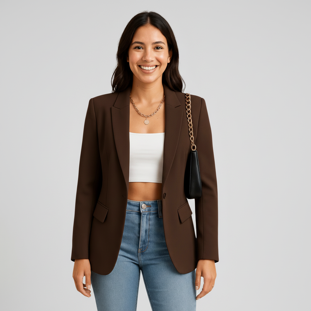 Chic Tailored Blazer in Smooth Woven Fabric for Effortless Elegance 3