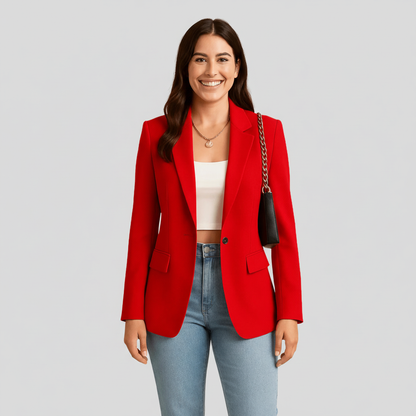 Chic Tailored Blazer in Smooth Woven Fabric for Effortless Elegance 4