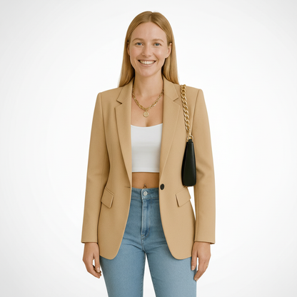 Chic Tailored Blazer in Smooth Woven Fabric for Effortless Elegance 5