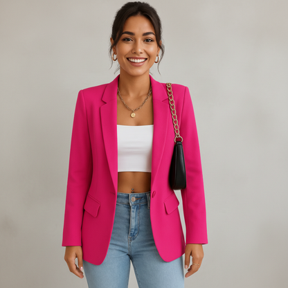 Chic Tailored Blazer in Smooth Woven Fabric for Effortless Elegance 6