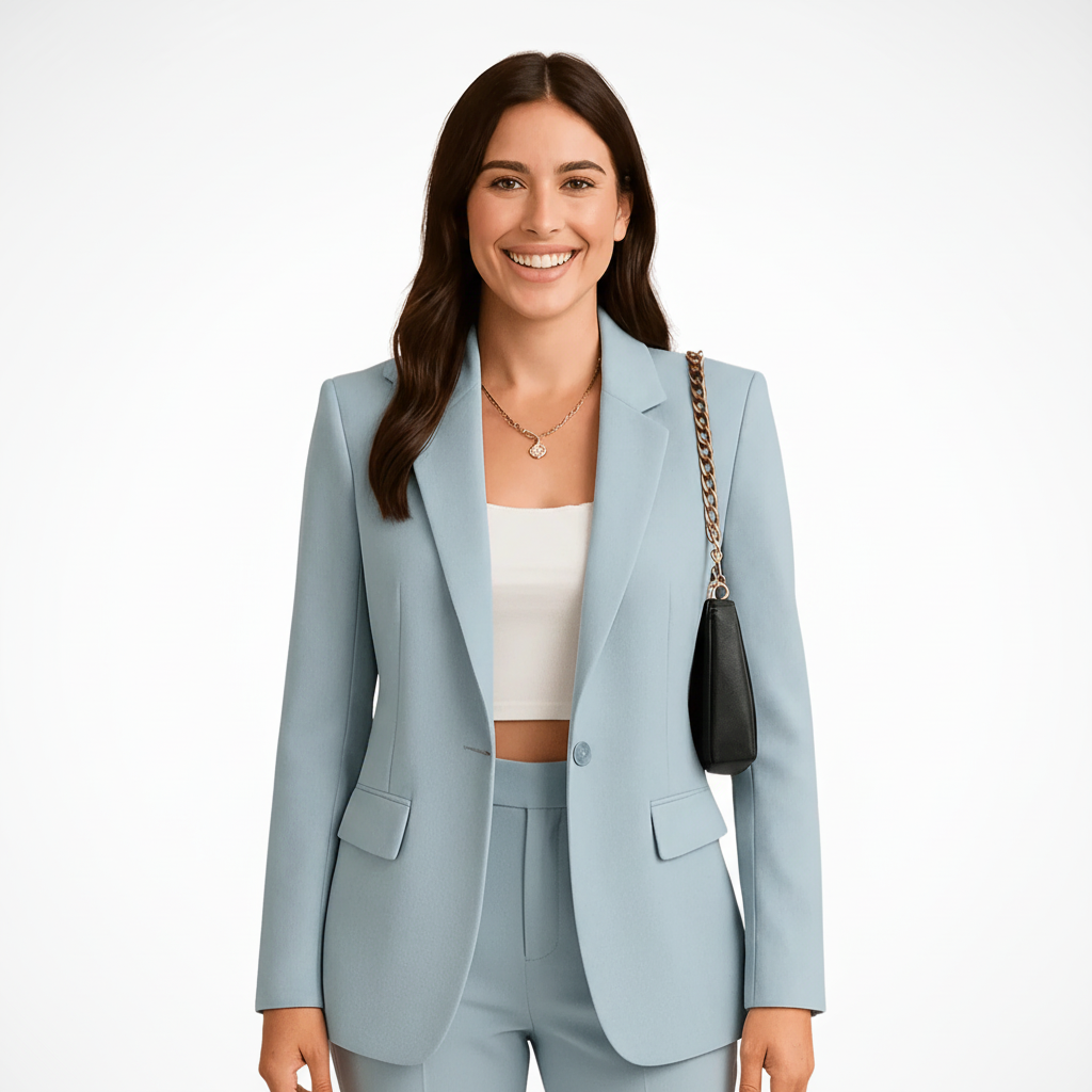 Chic Tailored Blazer in Smooth Woven Fabric for Effortless Elegance 7