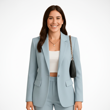 Chic Tailored Blazer in Smooth Woven Fabric for Effortless Elegance 7