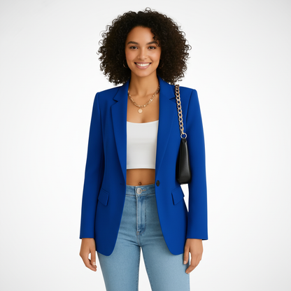 Chic Tailored Blazer in Smooth Woven Fabric for Effortless Elegance 9