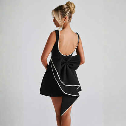 Festive Bow Detail Mini Dress