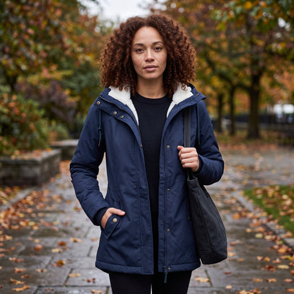 Elegant Hooded Zip Front Longline Coat