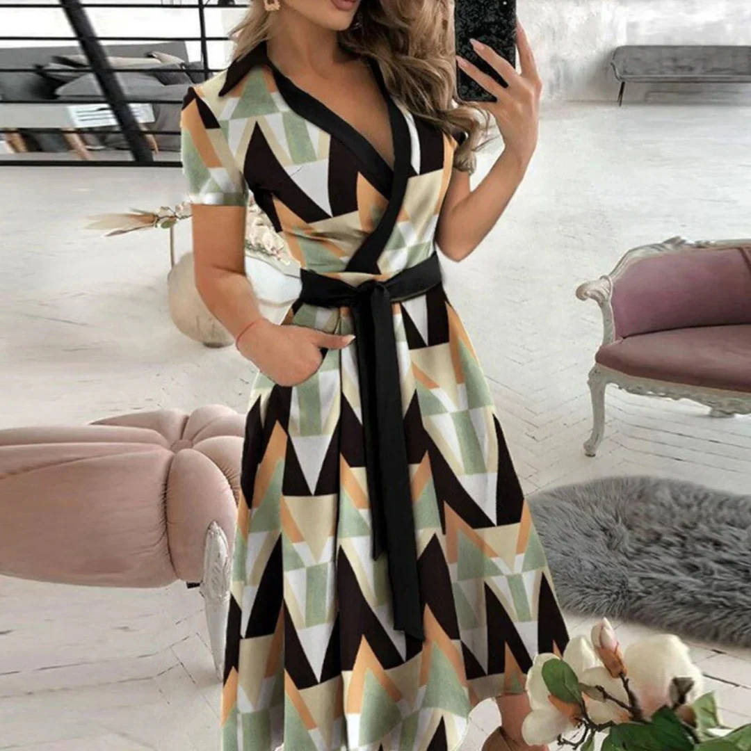 Elegant A-Line Midi Dress for Effortless Summer Style in Lightweight Linen 1