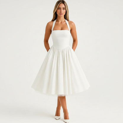 Elegant A-Line Midi Dress for Wedding Guest, Summer and Cocktail Events 0