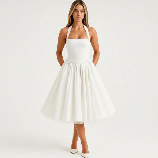 Elegant A-Line Midi Dress for Wedding Guest, Summer and Cocktail Events 0