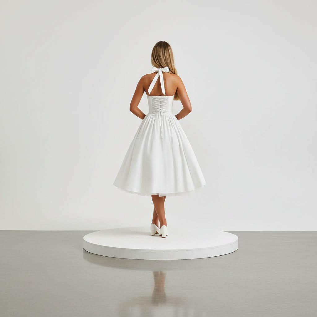 Elegant A-Line Midi Dress for Wedding Guest, Summer and Cocktail Events 2